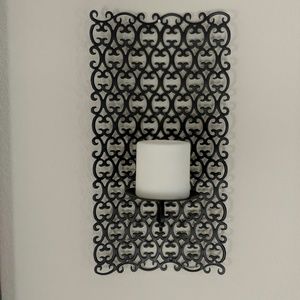 Pair of Metal Scroll Design Wall Candle Sconces